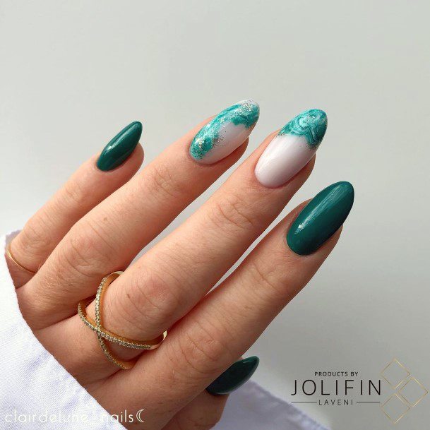 Creative Green Dress Nail Designs For Women