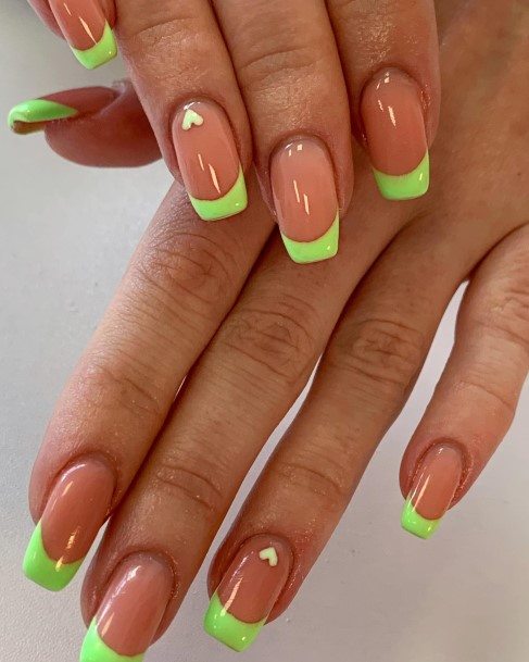 Creative Green French Tip Nail Designs For Women