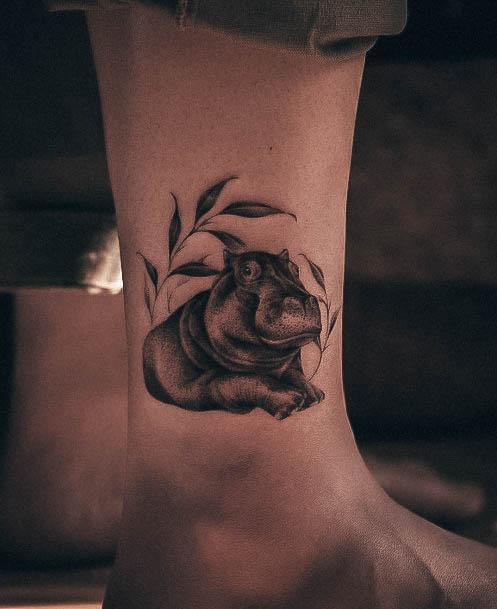 Creative Hippo Tattoo Designs For Women