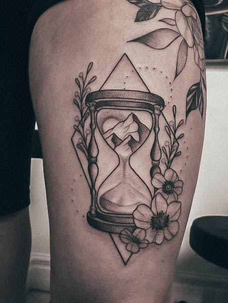 Creative Hourglass Tattoo Designs For Women