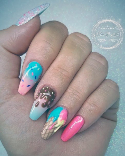 Creative Ice Cream Nail Designs For Women