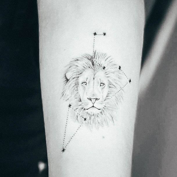Creative Leo Tattoo Designs For Women Constellation Stars