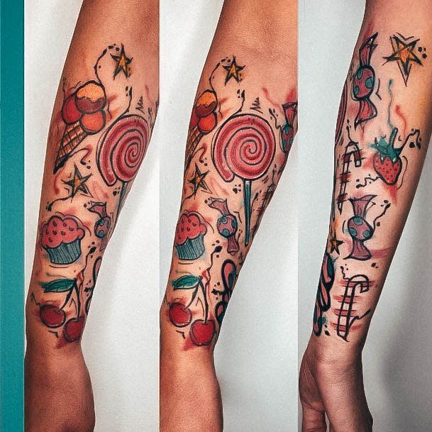 Creative Lollipop Tattoo Designs For Women