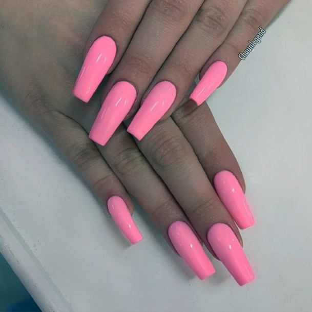 Creative Long Pink Nail Designs For Women