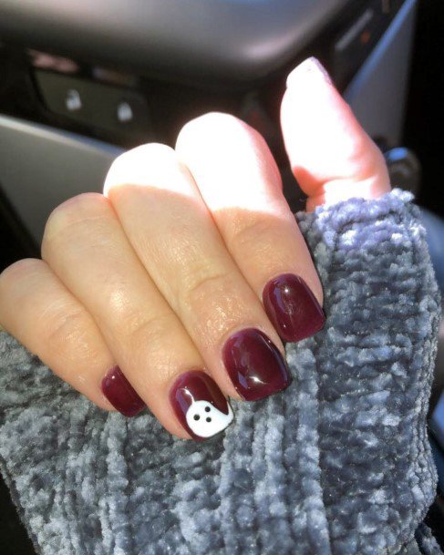 Creative Maroon White Nail Designs For Women