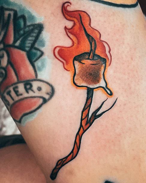 Creative Marshmallow Tattoo Designs For Women