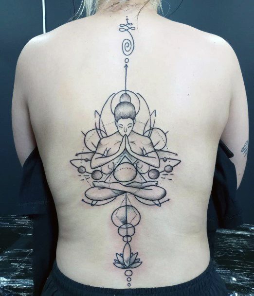 Creative Meditation Tattoo Designs For Women