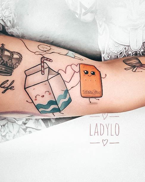 Creative Milk Tattoo Designs For Women