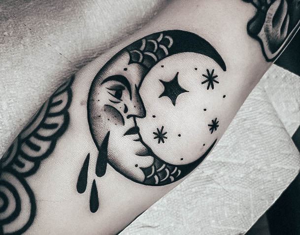 Creative Moon Tattoo Designs For Women