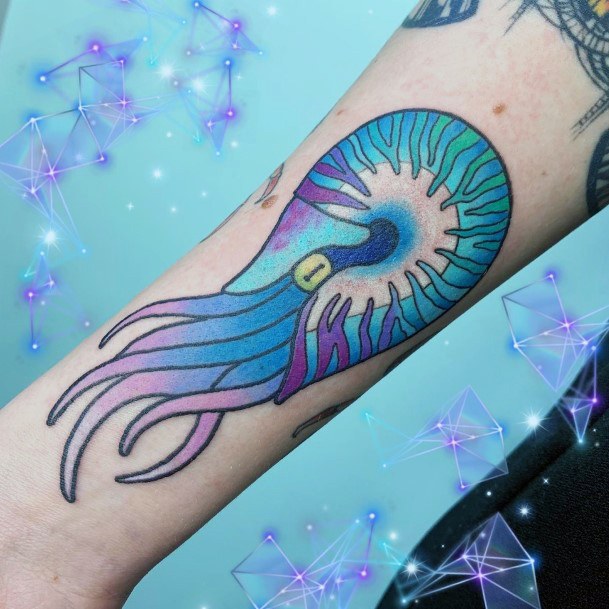 Creative Nautilus Tattoo Designs For Women