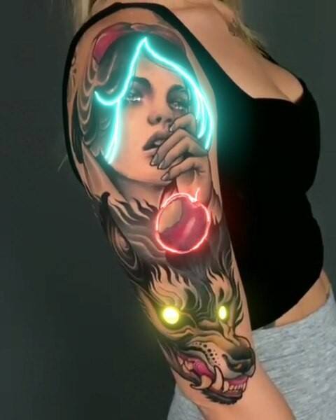 Creative Neon Tattoo Designs For Women