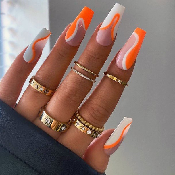 Creative Orange Nail Designs For Women