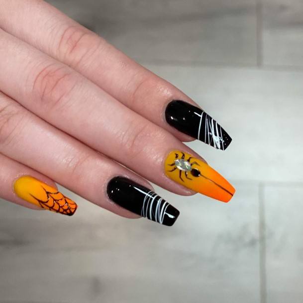 Creative Orange Ombre Nail Designs For Women