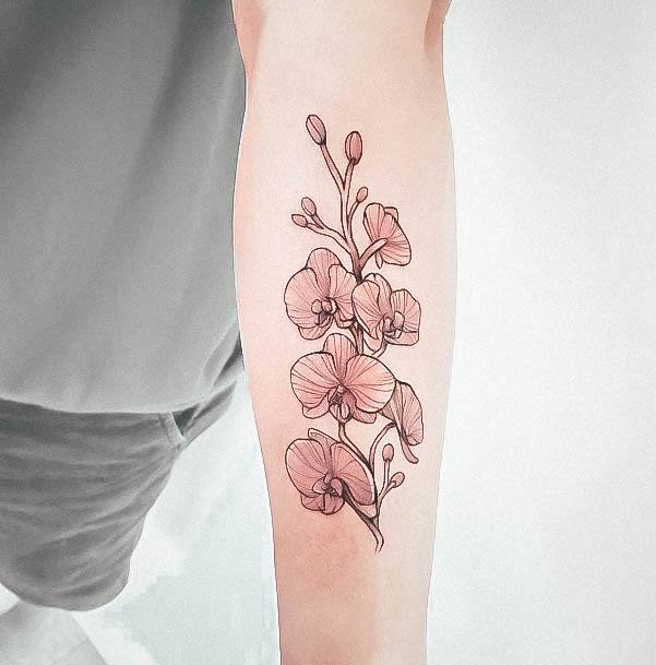 Creative Orchid Tattoo Designs For Women