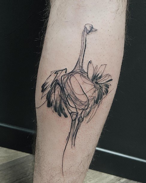 Creative Ostrich Tattoo Designs For Women