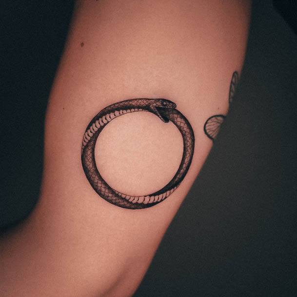 Creative Ouroboros Tattoo Designs For Women