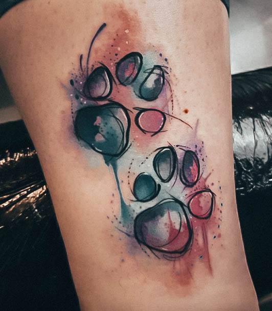 Creative Paw Print Tattoo Designs For Women