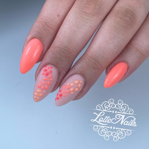 Creative Peach And Pink Nail Designs For Women