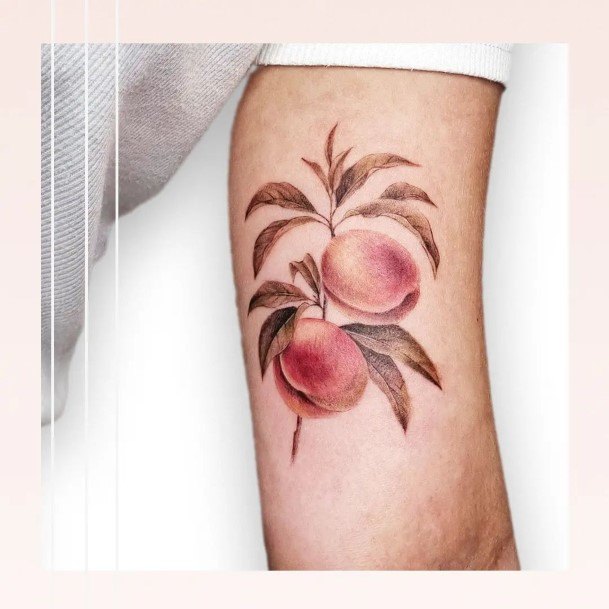 Creative Peach Tattoo Designs For Women