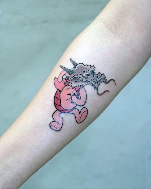 Creative Piglet Tattoo Designs For Women