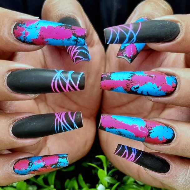 Creative Pink And Blue Nail Designs For Women