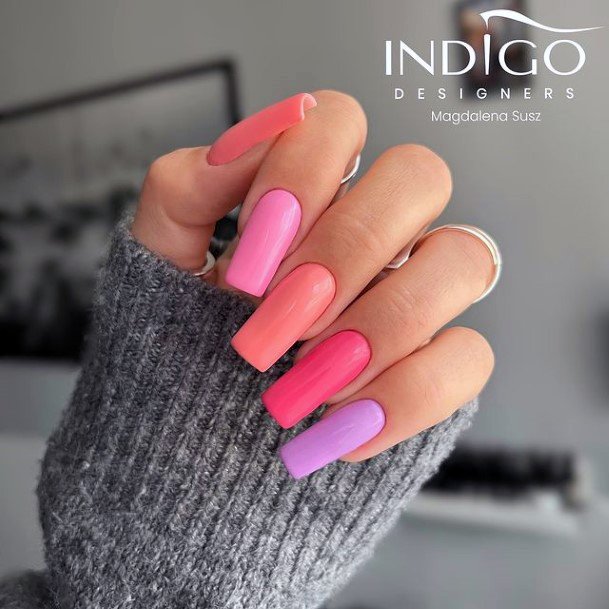 Creative Pink Summer Nail Designs For Women