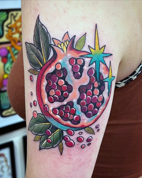 Creative Pomegranate Tattoo Designs For Women