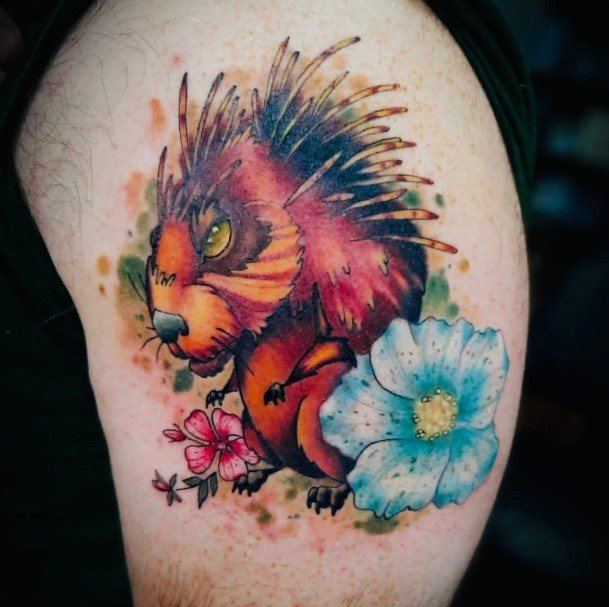 Creative Porcupine Tattoo Designs For Women