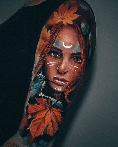 Creative Portrait Tattoo Designs For Women