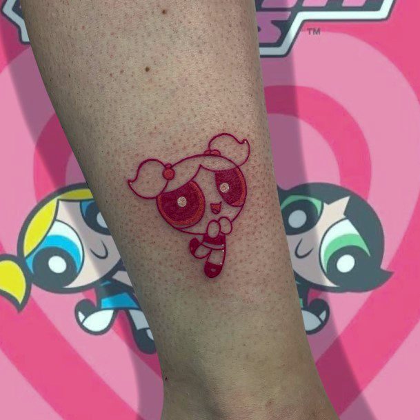 Creative Powerpuff Girls Bubbles Tattoo Designs For Women