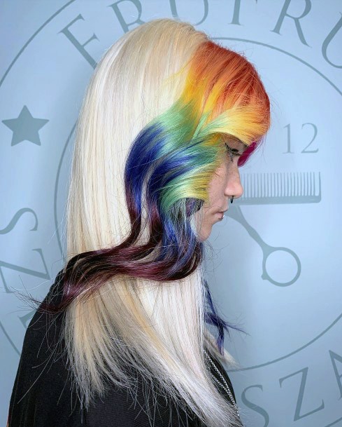 Creative Rainbow Hairstyles Ideas For Women