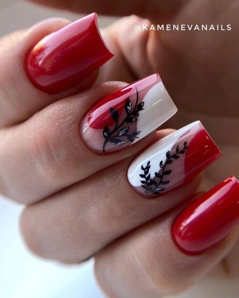 Creative Red And Black Nail Designs For Women