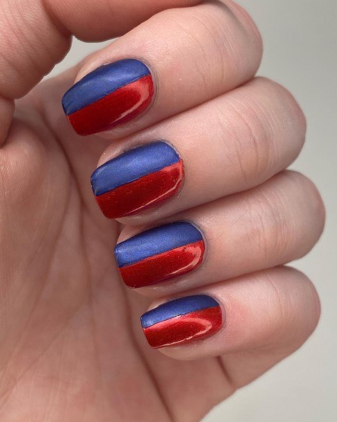 Creative Red And Blue Nail Designs For Women
