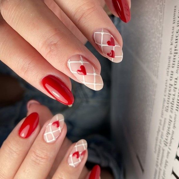 Creative Red And Nude Nail Designs For Women