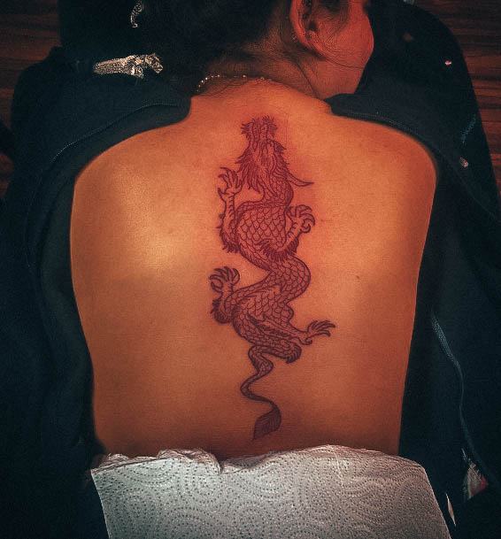 Creative Red Dragon Tattoo Designs For Women