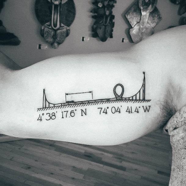 Creative Rollercoaster Tattoo Designs For Women