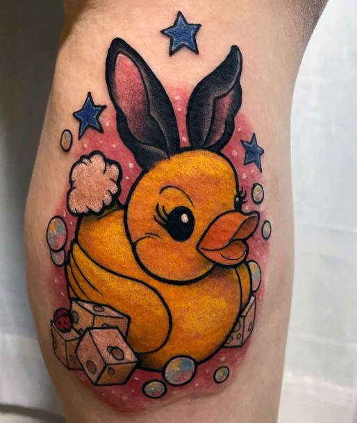 Creative Rubber Duck Tattoo Designs For Women