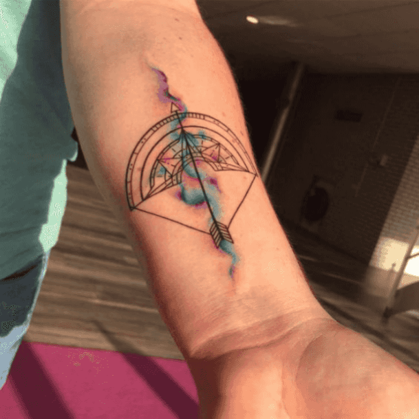 Creative Sagittarius Tattoo Designs For Women Watercolor Inner Forearm Wrist