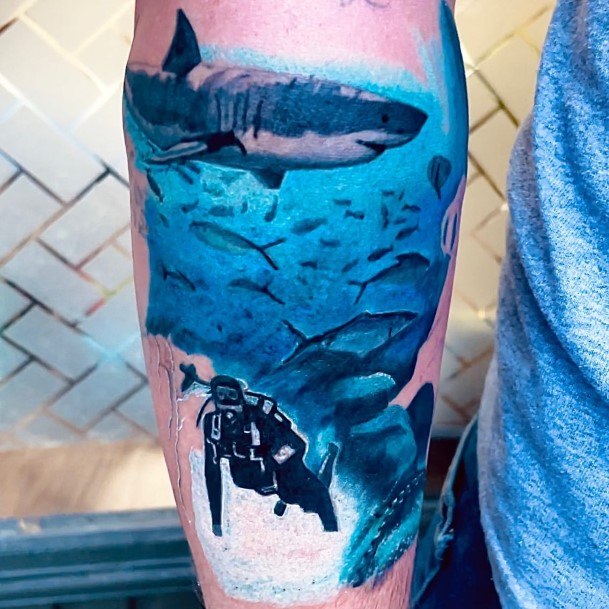 Creative Scuba Diving Tattoo Designs For Women