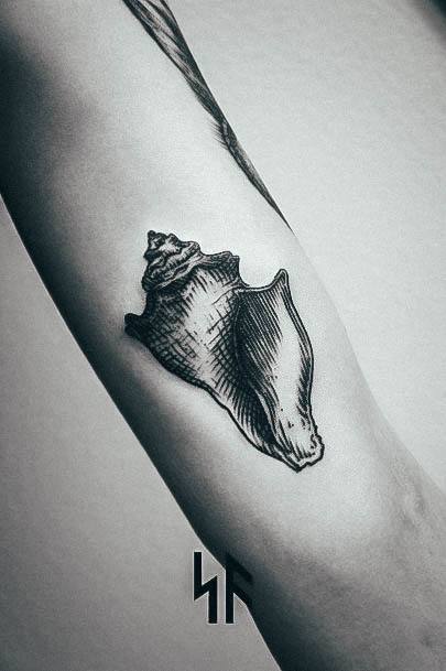 Creative Seashell Tattoo Designs For Women