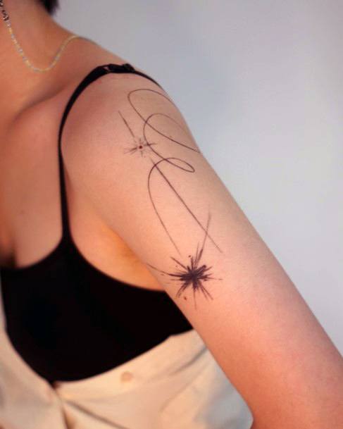 Creative Shooting Star Tattoo Designs For Women