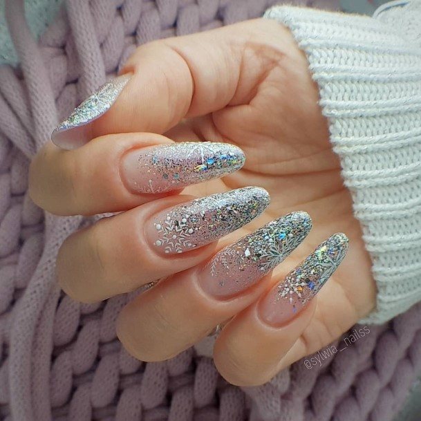 Creative Silver Ombre Nail Designs For Women