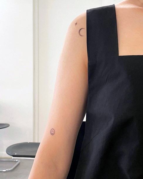 Creative Smiley Face Tattoo Designs For Women