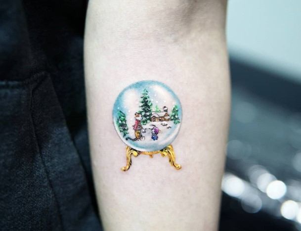 Creative Snowglobe Tattoo Designs For Women