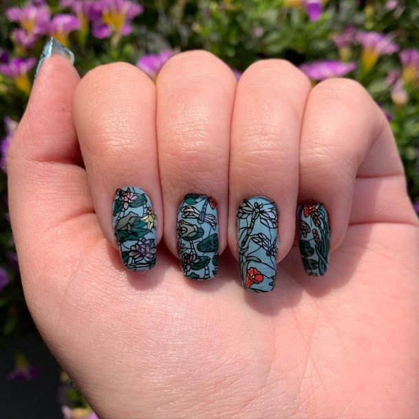 Creative Stained Glass Nail Designs For Women