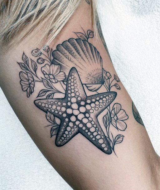 Creative Starfish Tattoo Designs For Women