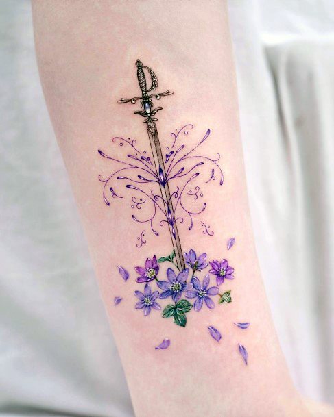 Creative Sword Tattoo Designs For Women