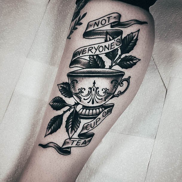 Creative Tea Cup Tattoo Designs For Women