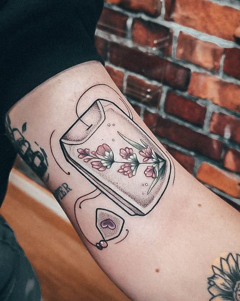 Creative Tea Tattoo Designs For Women