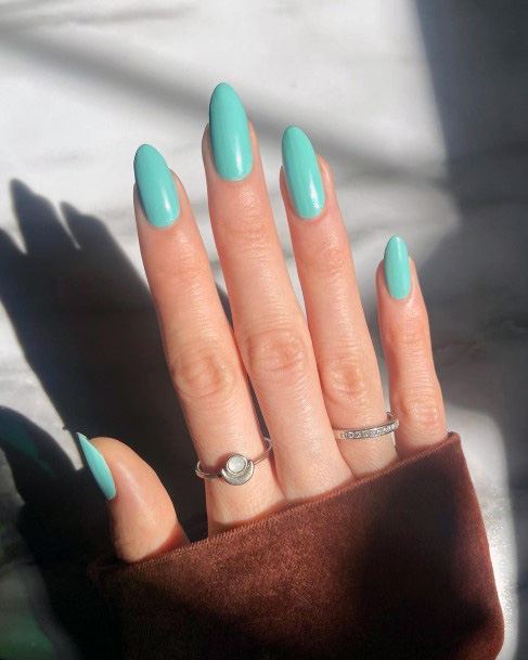 Creative Teal Turquoise Dress Nail Designs For Women